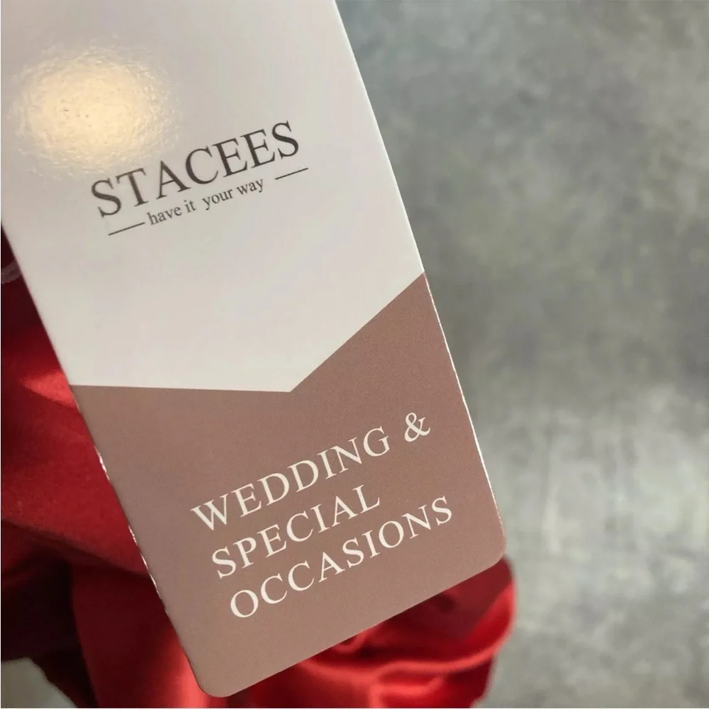 NWT Stacees Dress Womens sz 6 Red Deep V Neck Mini Party Prom Special Oc… - Picture 5 of 7